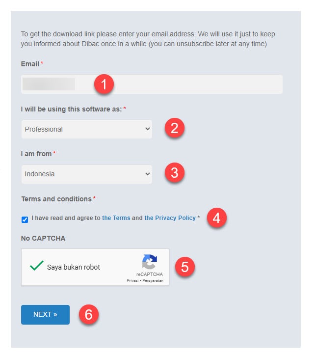 Formulir Download DIBAC for SketchUp