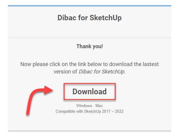 Tombol Download DIBAC for SketchUp