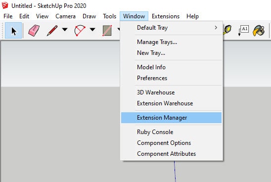 SketchUp 2020 Window Extension Manager