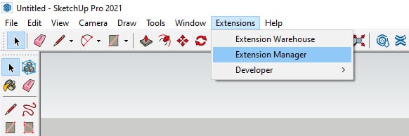 SketchUp 2021 Extension Manager