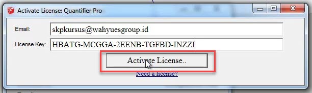 Activate License Quantifier Pro