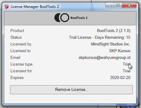 License Manager BoolTools 2 Trial