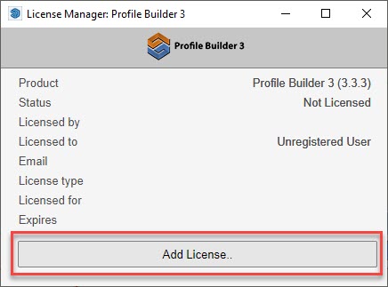 Menambah lisensi Profile Builder 3
