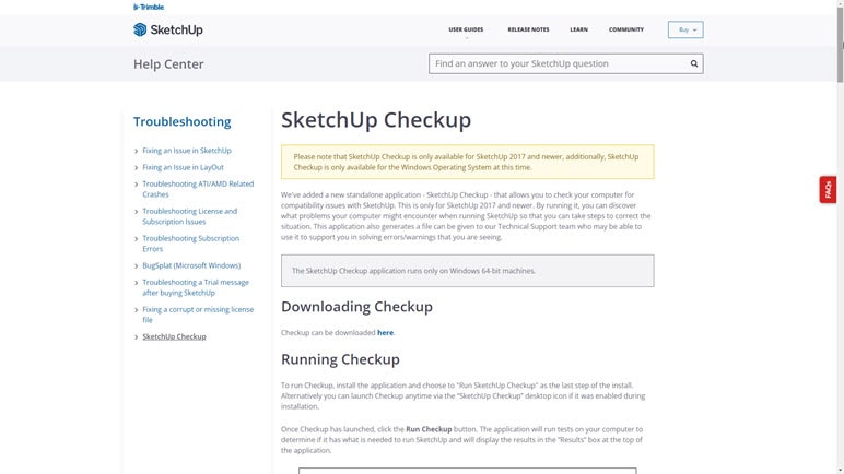 Halaman Download SketchUp Checkup